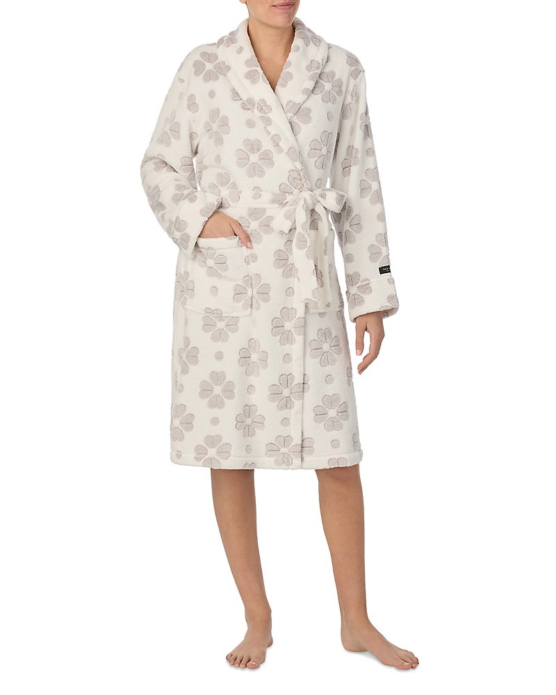 Kate Spade New York Long Sleeve Wrap Robe In White