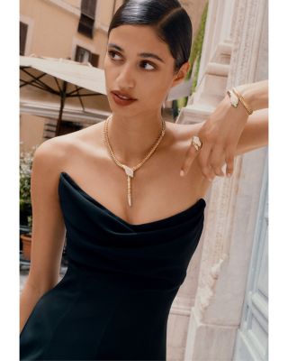 18K Yellow Gold Serpent Diamond & Emerald Bangle Bracelet - Exclusive