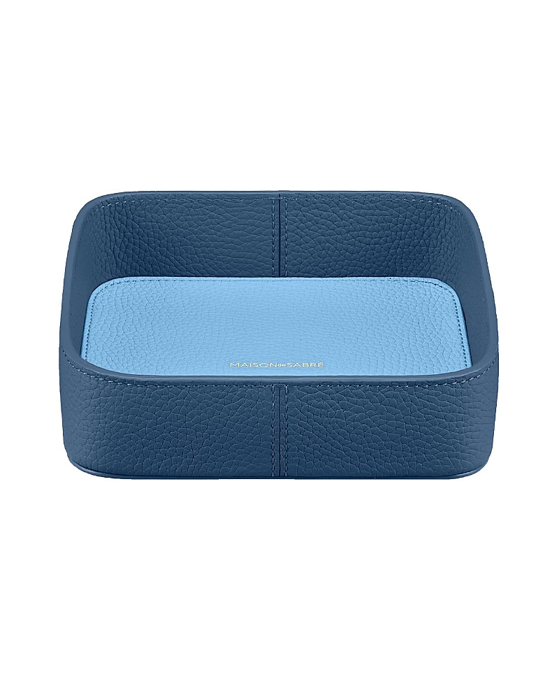 Maison De Sabre Leather Catchall Tray In Pacific Sky