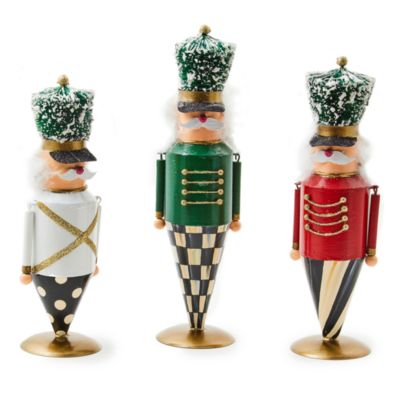 Mackenzie-Childs Cozy Christmas Tin Nutcrackers, Set of 3