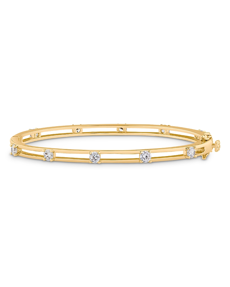 Kenneth Jay Lane Cubic Zirconia Open Bracelet In Gold