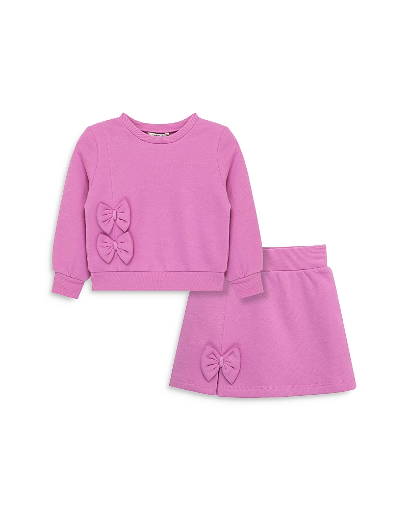 Shop Habitual Girls' Knit Sweatshirt & Skirt Set - Little Kid In Purple