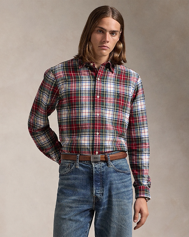 Polo Ralph Lauren Custom-fit Check Pattern Button-down Shirt In White/red