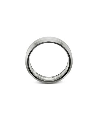 Men's 18K White Gold Wedding Beveled Bands