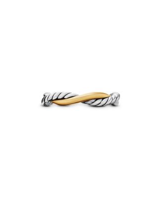 David Yurman - Petite Infinity Band Ring in Sterling Silver with 14K Yellow Gold