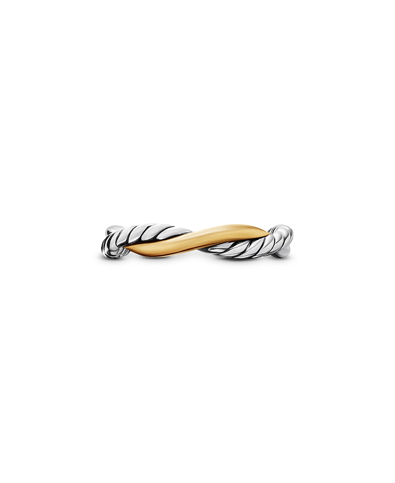 David Yurman Petite Infinity Band Ring in Sterling Silver with 14K Yellow Gold