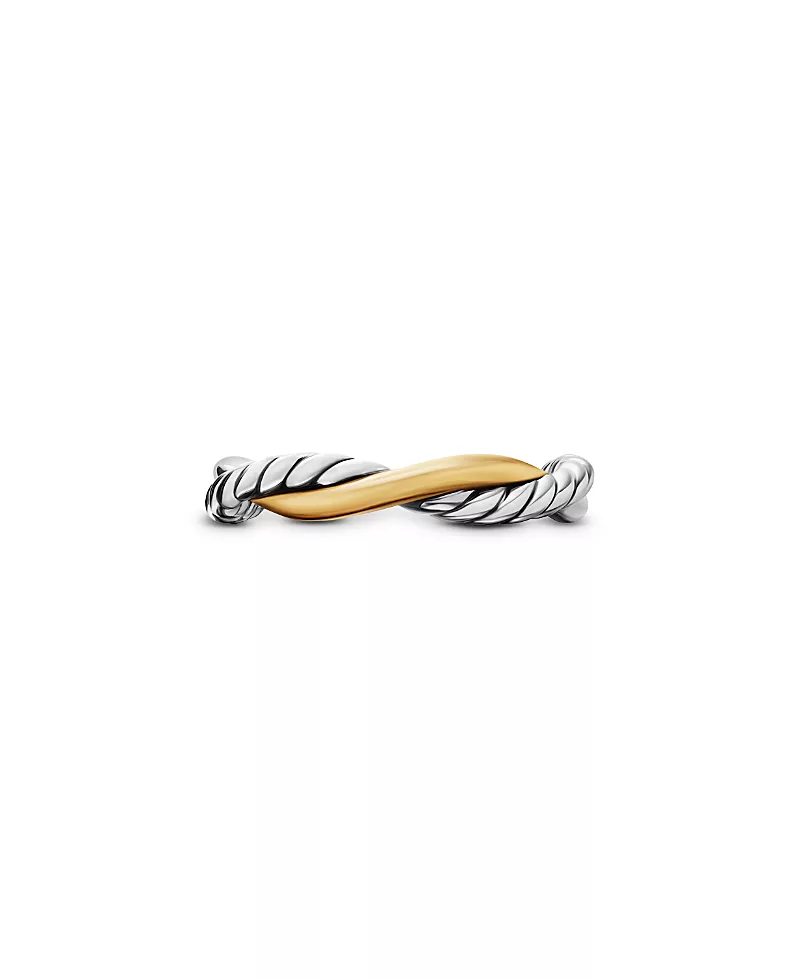David Yurman Petite Infinity Band Ring in Sterling Silver with 14K Yellow Gold