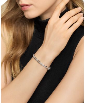 Sterling Silver Stax Link Bracelet with Diamonds