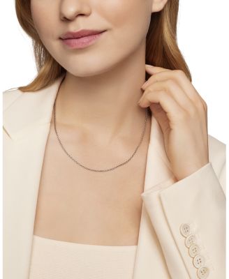 Box Chain Necklace with an Accent of 14K Gold 18", 1.7mm