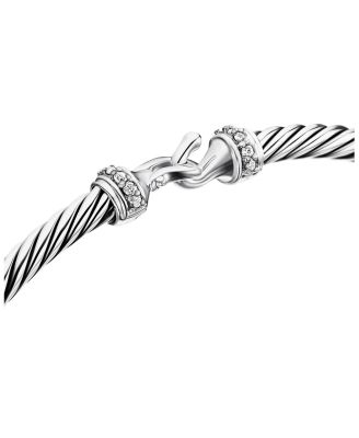 Cable Buckle Bracelet with Diamonds, 3mm