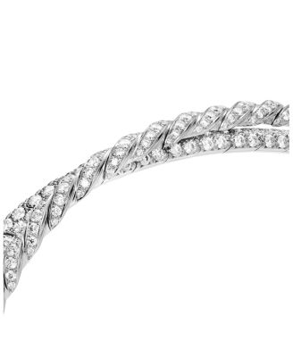 Pav&eacute; Flex Two Row Bracelet with Diamonds in 18K White Gold