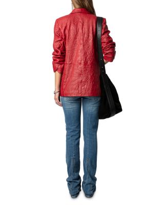 Visko Cuir Froisse Leather Blazer