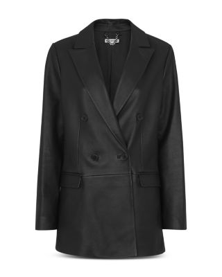 Aliza Waisted Leather Blazer