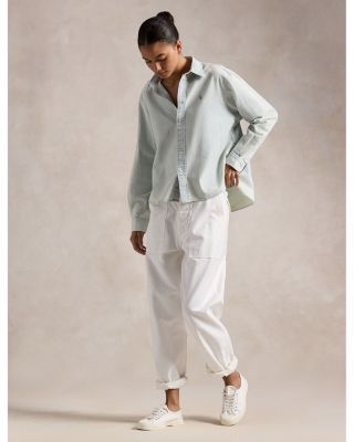 Button Front Linen Chambray Shirt