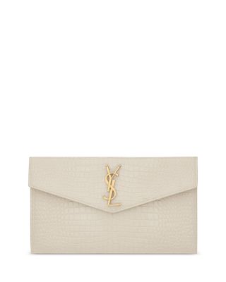  Uptown Clutch In Croc-Embossed Leather