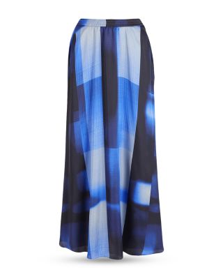 Printed Satin Maxi Skirt