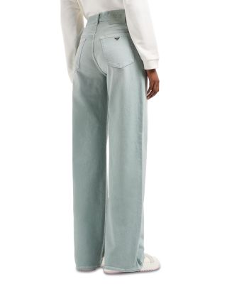 High Rise Straight Leg Jeans in Light Green