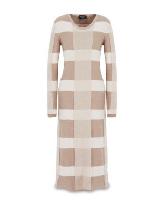 Checkered Sweater Dress