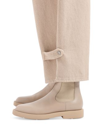 High Rise Wide Leg Jeans in Sand