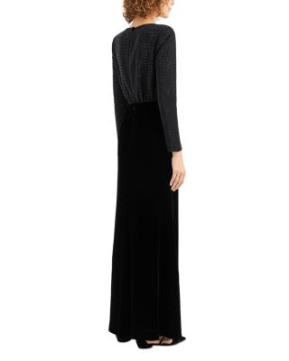 Rhinestone Bodice Velvet Gown