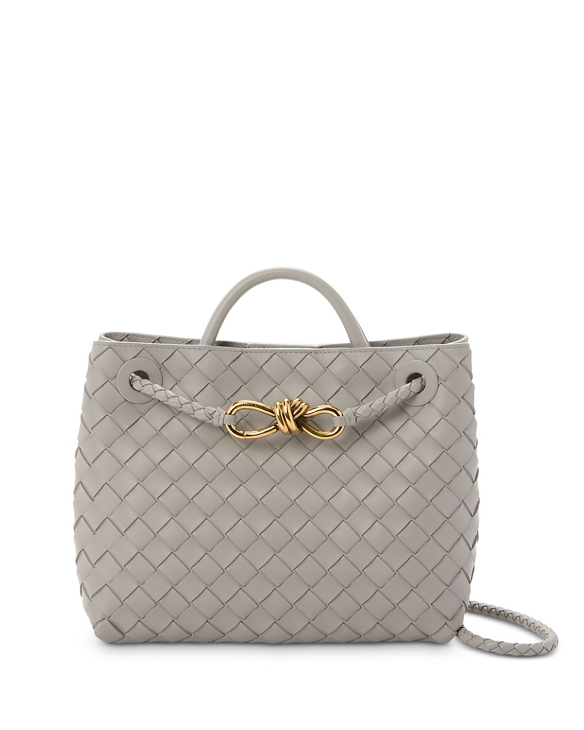 Bottega Veneta Small Andiamo Intrecciato Leather Top Handle Bag