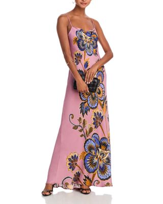 Floral Pink Slip Maxi Dress