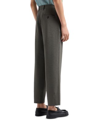 Technical Nylon Blend Seersucker Regular Fit Pleated Pants