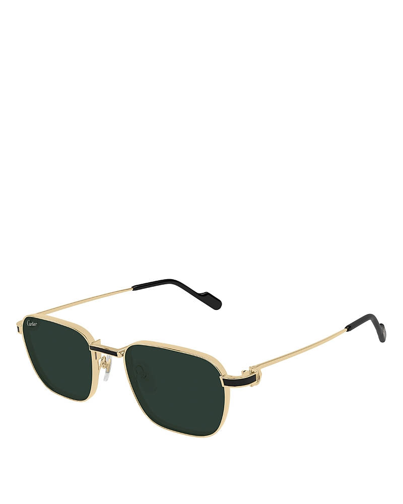 Cartier Square Sunglasses, 54mm In Gold/green Solid