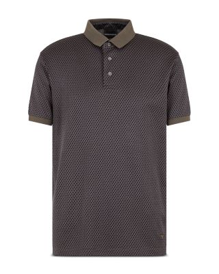 Cotton Jersey Hexagon Jacquard Regular Fit Polo Shirt