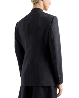 Modern Fit Mouline Wool Blend Jacket with Contrast Color Stitching