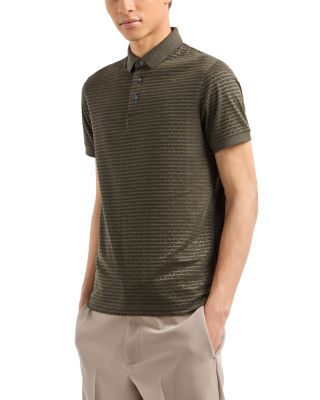 Emporio Armani - Allover Logo Flocking Jersey Polo Shirt