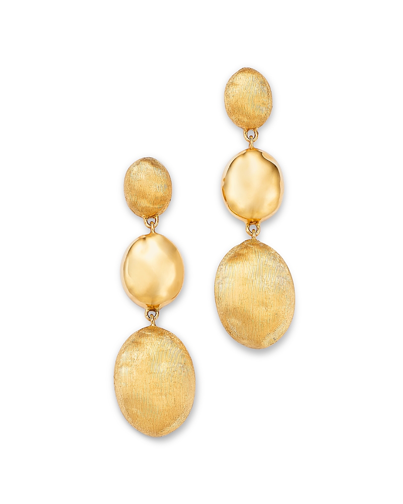 Marco Bicego 18K Yellow Gold Siviglia Polished & Engraved Three Drop Earrings - Exclusive