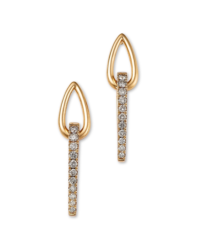 BLOOMINGDALE'S FINE COLLECTION 14K YELLOW GOLD DIAMOND INTERLOCKING DROP EARRINGS, 1.00 CT. T. W.