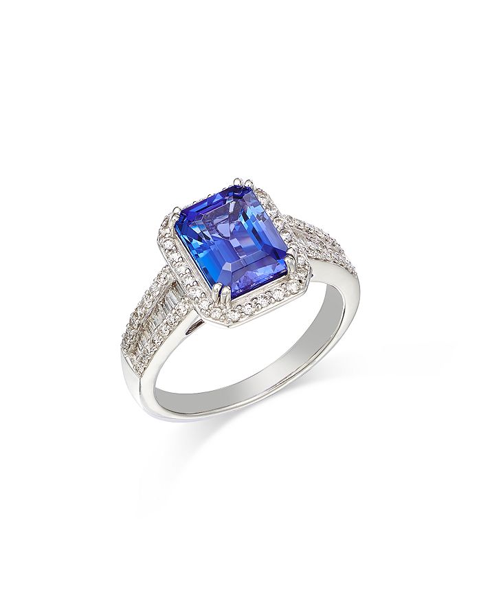 Bloomingdale s Fine Collection 14K White Gold Tanzanite Diamond Ring Bloomingdale s