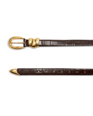 Women's Croc-Embossed Leather Belt