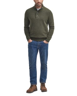 Elbow Patch Mock Neck Sweater