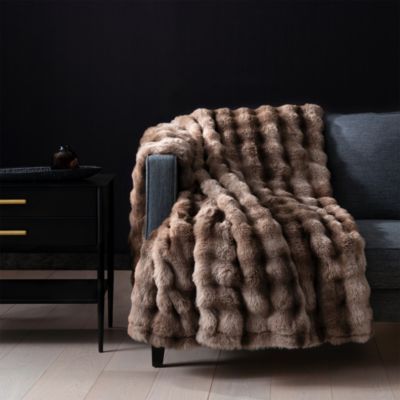 Luxe Faux Fur Heated Throw Blanket - Exclusive