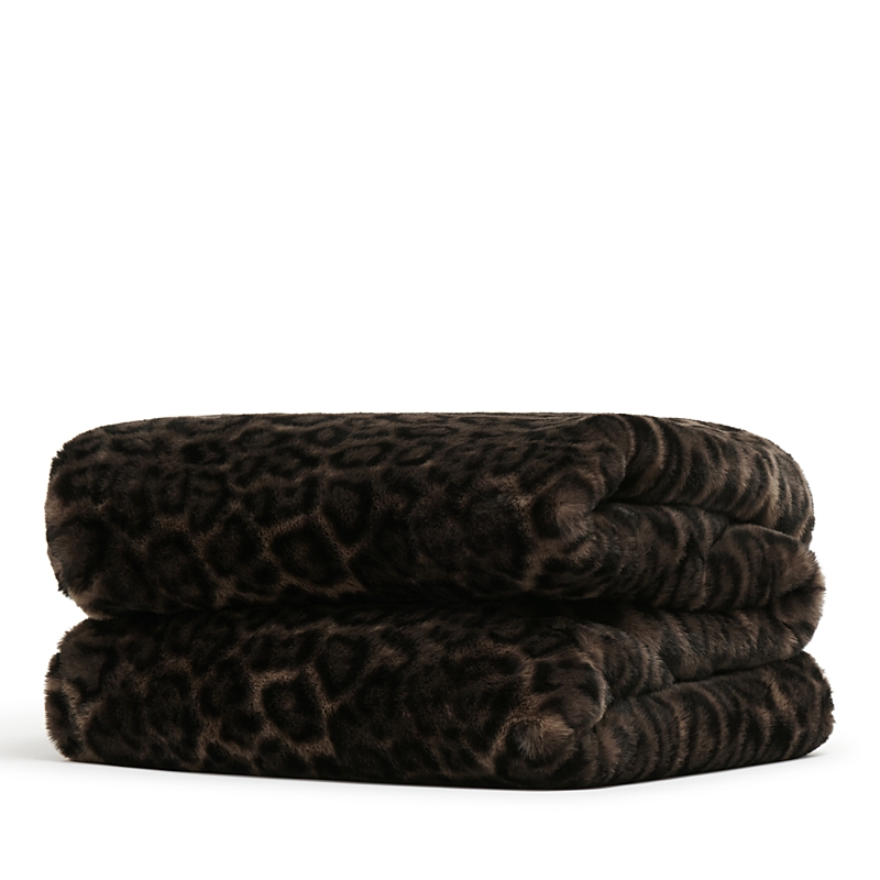 Apparis Jumbo Brady Leopard Print Blanket In Brown