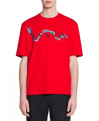 Lanvin - Unisex Dragon Print Loose-Fitting T-Shirt