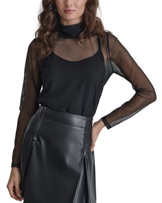 DKNY - Mesh Turtleneck Top