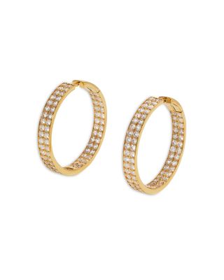 Nadri Pave Hoop Earrings in 18K Gold Plated