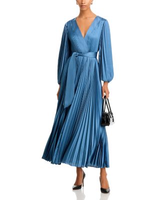 Nadie Solid Pleated Maxi Dress