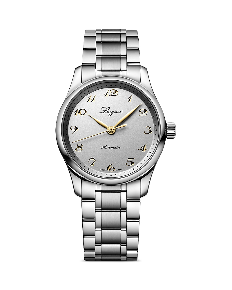 Longines Master Watch, 34mm In Silver/silver