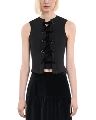 The Kooples Sleeveless Lace Up Top
