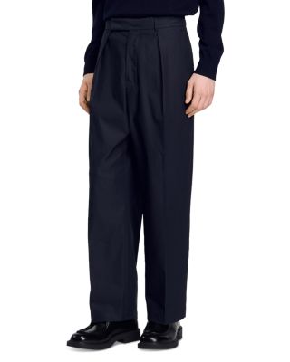 Sandro - Gerard Wool Wide Leg Pleated Pants