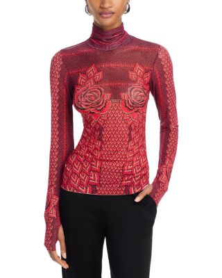 Afrm Zadie Printed Mesh Top