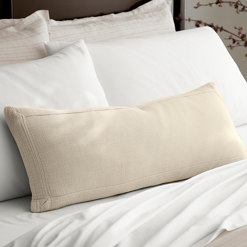 Boll & Branch Dream Lumbar Pillow With Insert, 14 X 34 In White