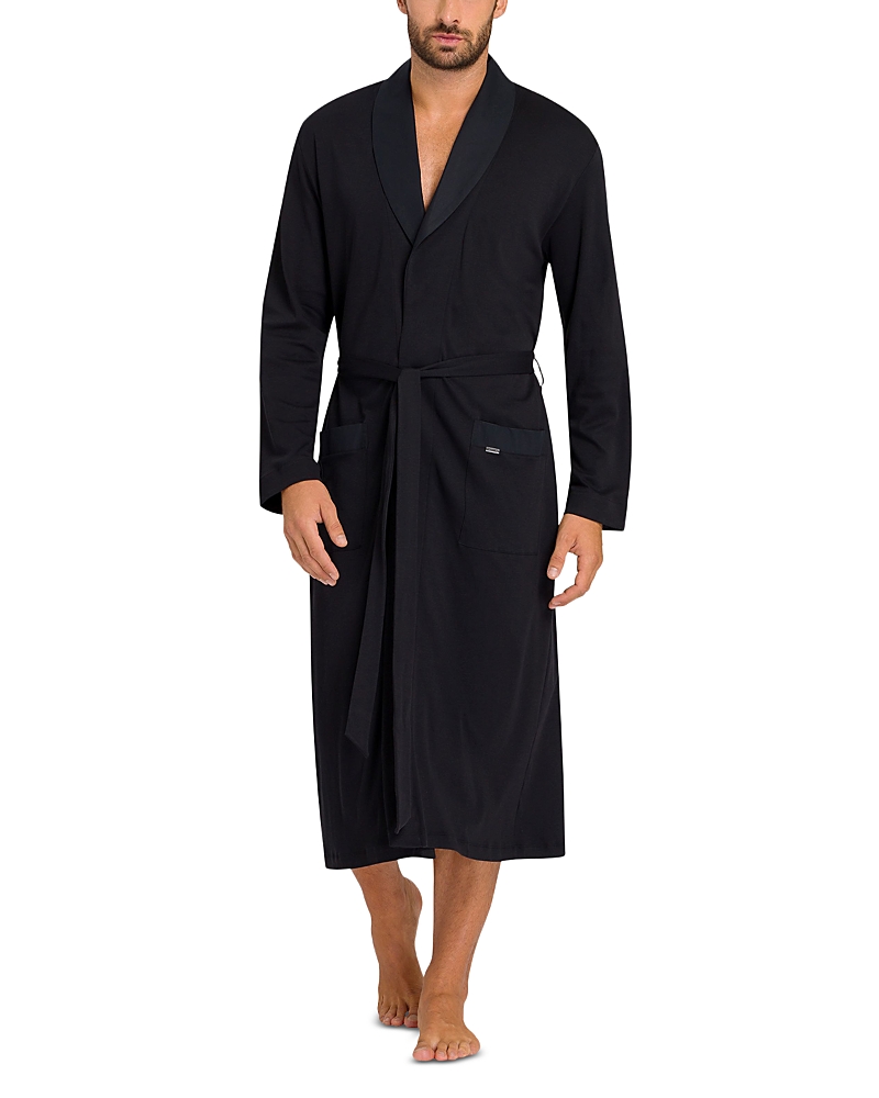 Hanro Night And Day Knit Robe In Black