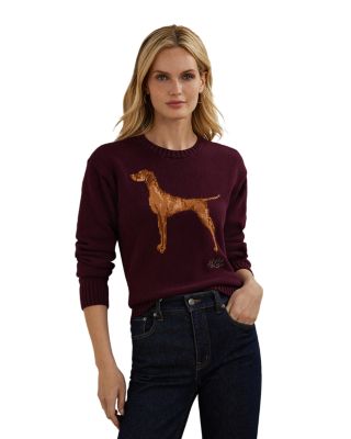 Ralph Lauren - Intarsia Knit Dachshund Cropped Sweater