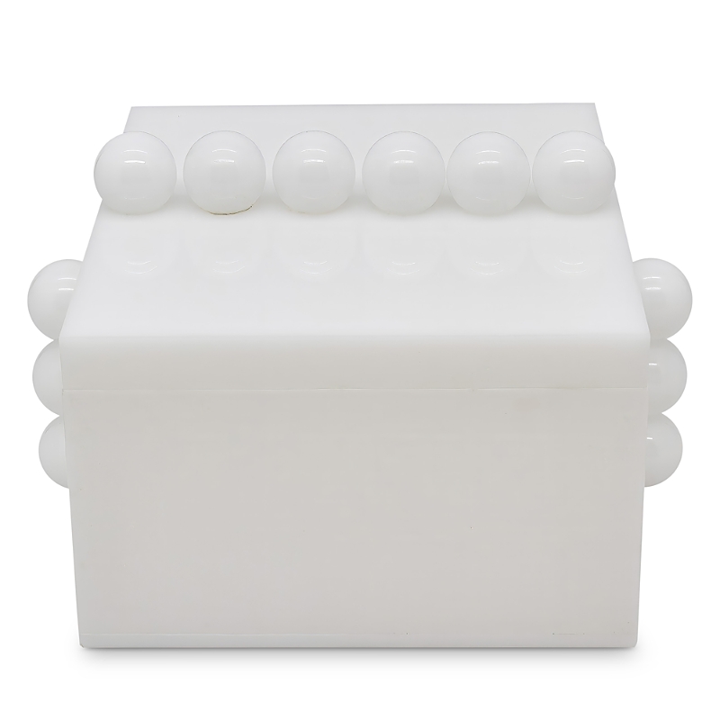 Tizo Lucite Bubble Design Box With Lid In White